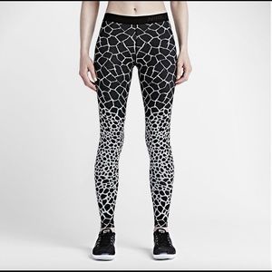 NIKE PRO DRI-FIT ENG GIRAFFE TIGHTS BLK/GRY L